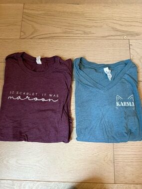 Taylor Swift Maroon & Blue Graphic Short Sleeve Tees